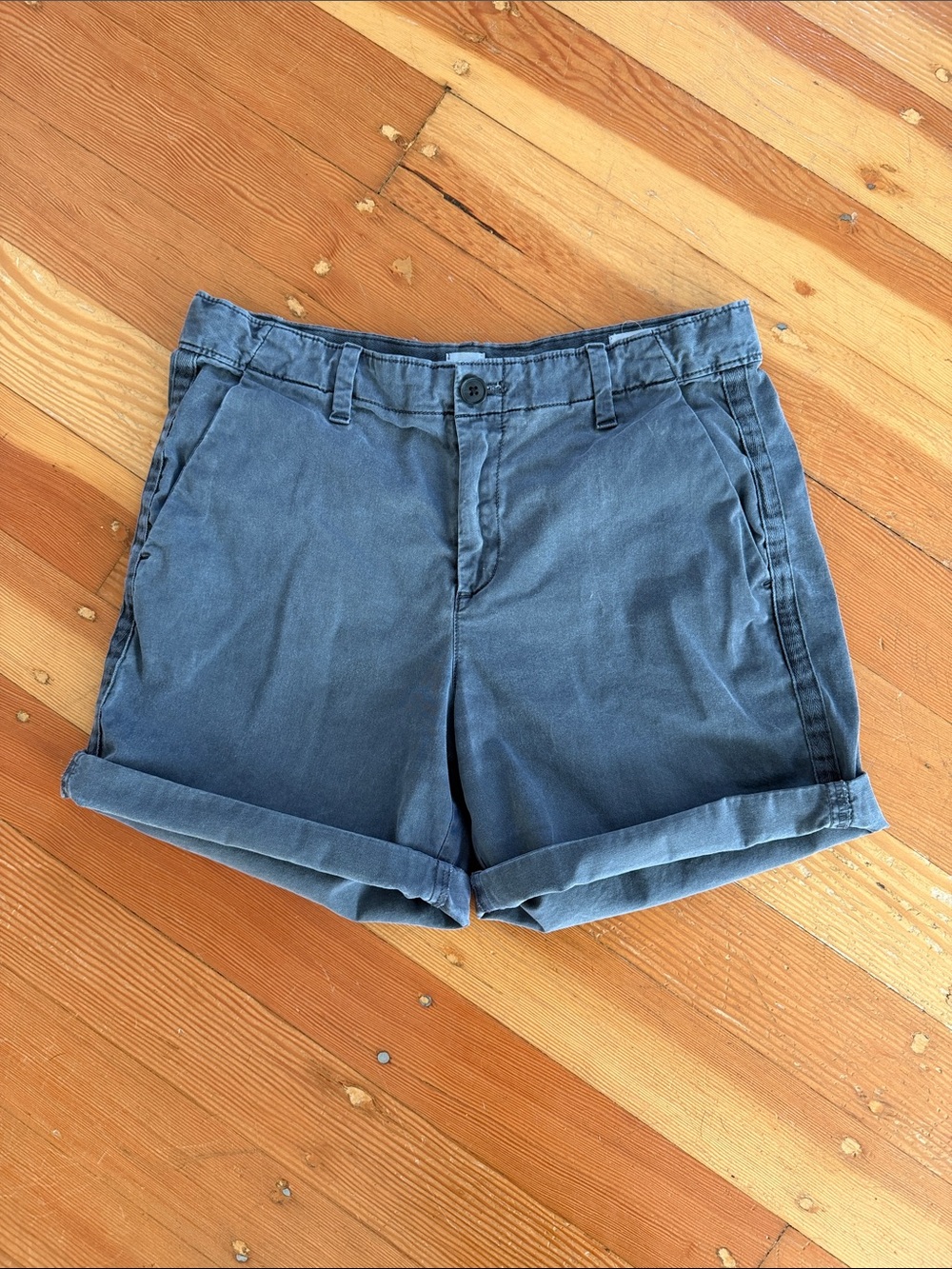 Gap Girlfriend Chino Blue Grey Shorts 4
